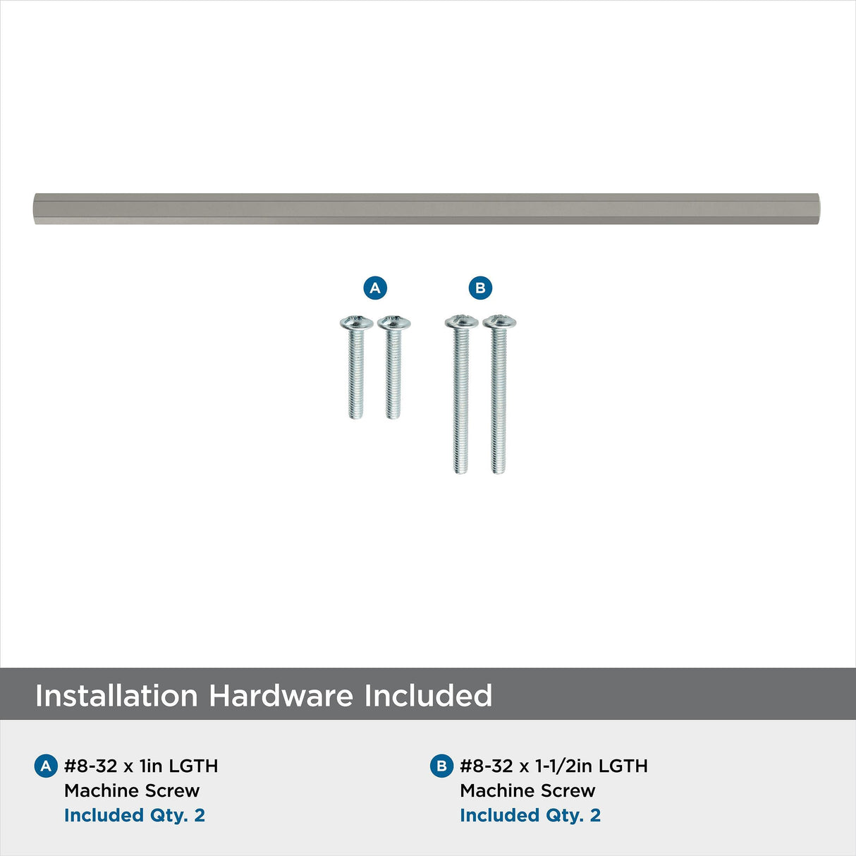 Amerock Cabinet Pull Satin Nickel 10-1/16 inch (256 mm) Center-to-Center Caliber 1 Pack Drawer Pull Cabinet Handle Cabinet Hardware