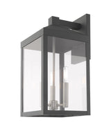 Livex Lighting 20584-76 Nyack - 17.5" Three Light Outdoor Wall Lantern, Scandinavian Gray Finish with Clear Glass
