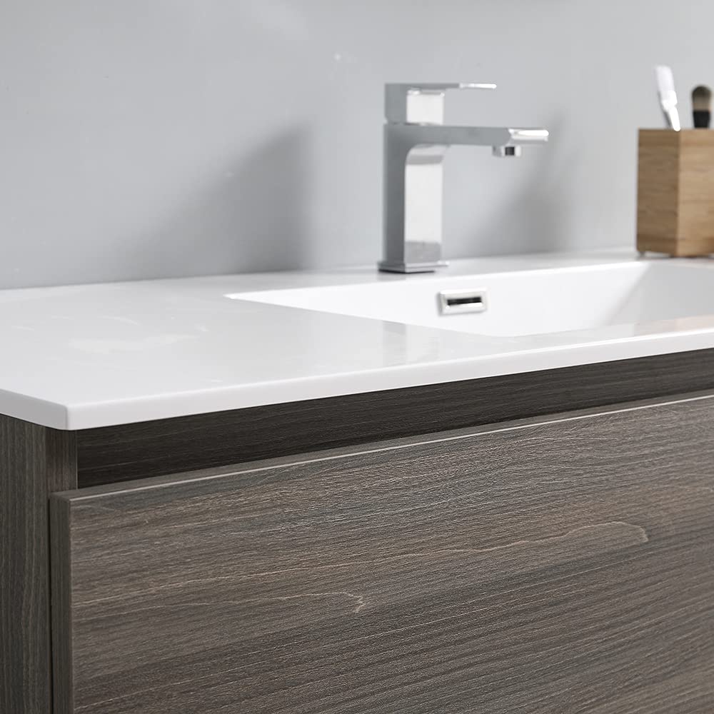 Fresca FVN9348RW Fresca Lazzaro 48" Rosewood Free Standing Modern Bathroom Vanity w/ Medicine Cabinet
