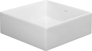 Ronbow 200034-WH Square Tapered Ceramic Vessel Bathroom Sink