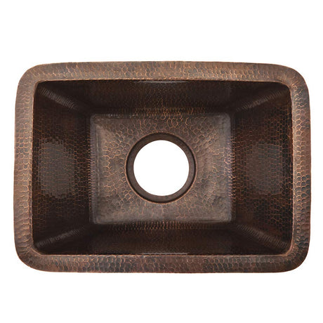 Premier Copper Products BRECDB3 17-Inch Rectangle Copper Sink with 3.5-Inch Drain Size, Oil Rubbed Bronze