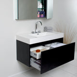 Fresca FVN8010BW Fresca Mezzo 39" Black Modern Bathroom Vanity w/ Medicine Cabinet