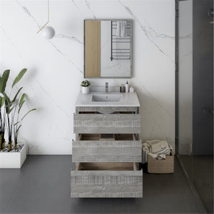 Fresca FVN3130ASH-FC Fresca Formosa 30" Floor Standing Modern Bathroom Vanity w/ Mirror in Ash