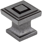 Jeffrey Alexander 585DACM 1" Overall Length Gun Metal Square Delmar Cabinet Knob