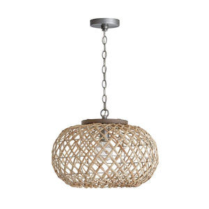 Capital Lighting 340811GK Rainey 1 Light Pendant Grey Wash and Antique Nickel