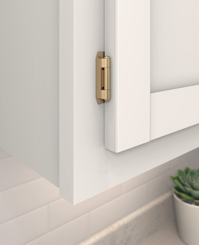 Amerock BPR8700CZ Cabinet Hinge 3/8 in (10 mm) Inset Double Demountable Champagne Bronze Kitchen Cabinet Door Hinge 1 Pair/2 Pack Functional Hardware