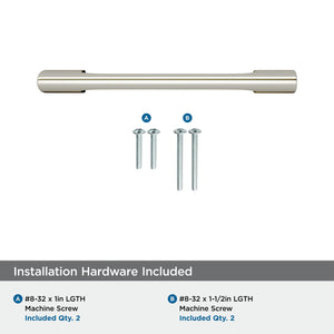 Amerock Cabinet Pull Polished Nickel 3-3/4 inch (96 mm) Center-to-Center Riva 1 Pack Drawer Pull Drawer Handle Cabinet Hardware