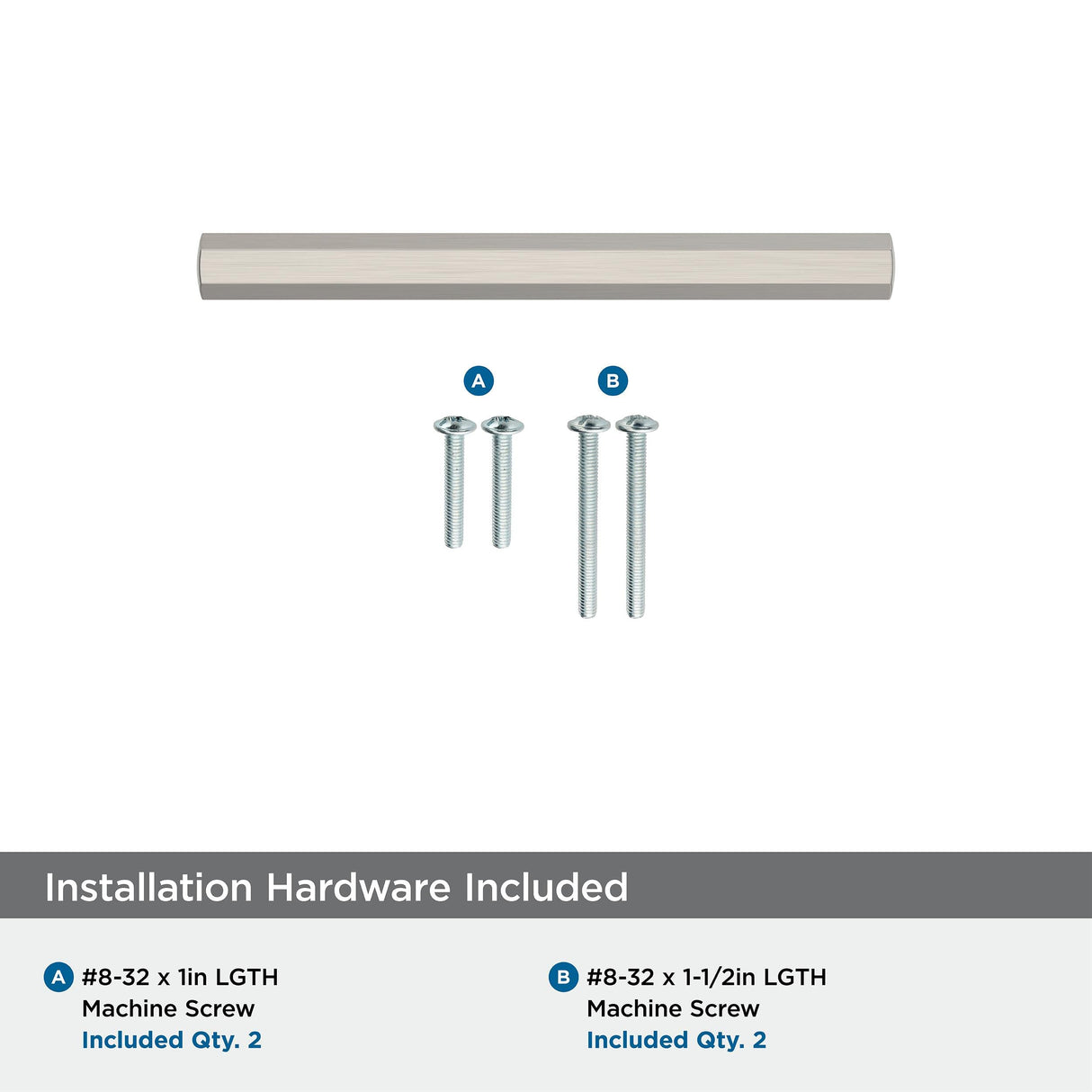 Amerock BP37365G10 Satin Nickel Cabinet Pull 3 in (76 mm) Center-to-Center Cabinet Handle Caliber Drawer Pull Kitchen Cabinet Handle Furniture Hardware