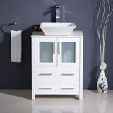 Fresca FCB6224GR-CWH-V Fresca Torino 24" Gray Modern Bathroom Cabinet w/ Top & Vessel Sink
