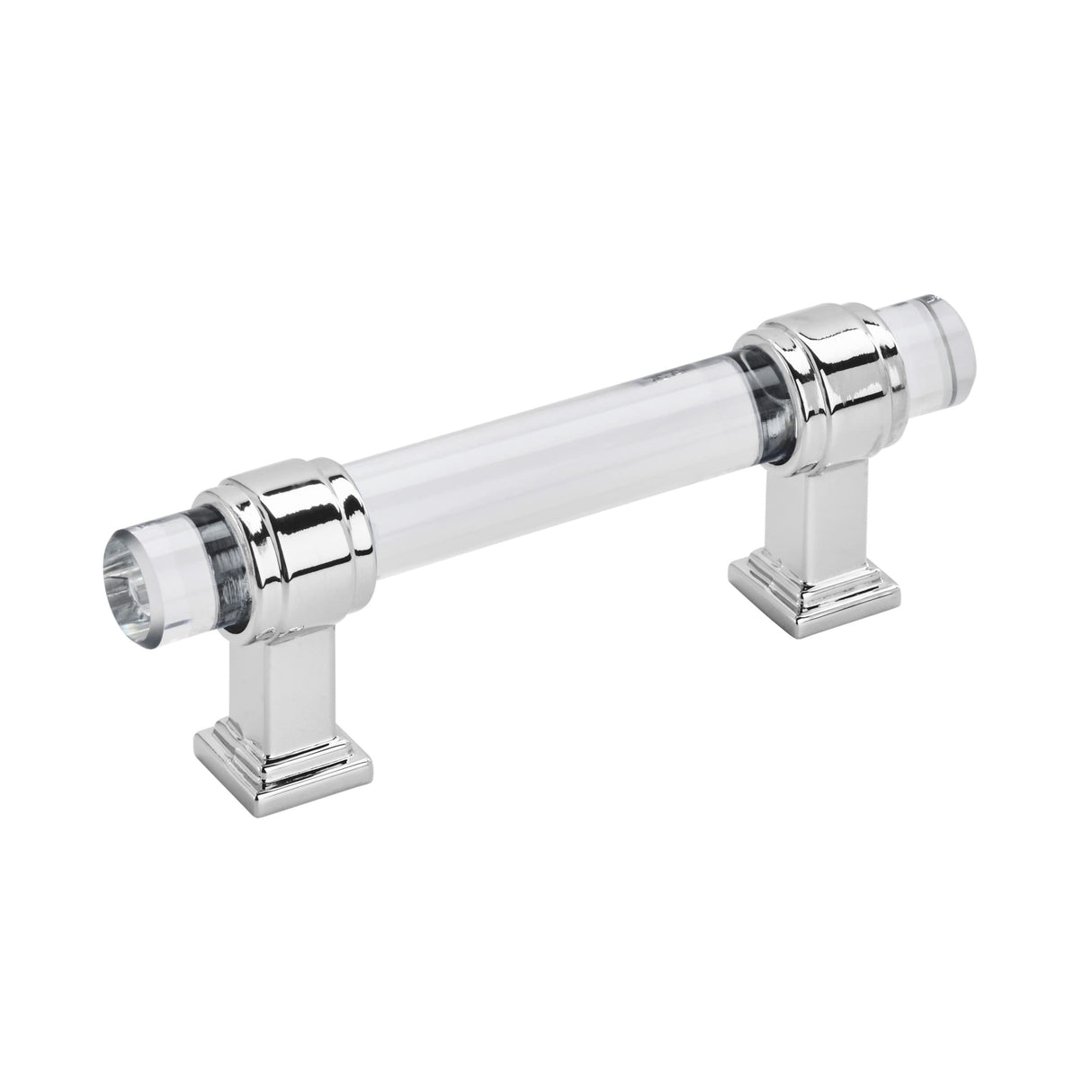 Amerock Cabinet Pull Clear/Polished Chrome 3 inch (76 mm) Center to Center Glacio 1 Pack Drawer Pull Drawer Handle Cabinet Hardware