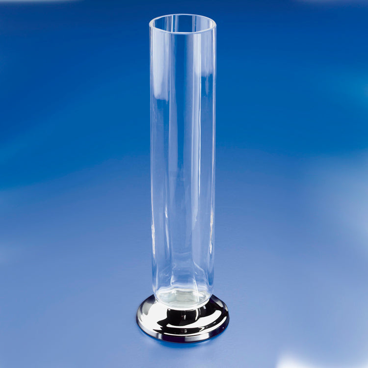 Tall Rounded Clear Crystal Glass Bathroom Vase