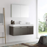 Fresca FVN8092GO Fresca Vista 48" Gray Oak Wall Hung Modern Bathroom Vanity w/ Medicine Cabinet