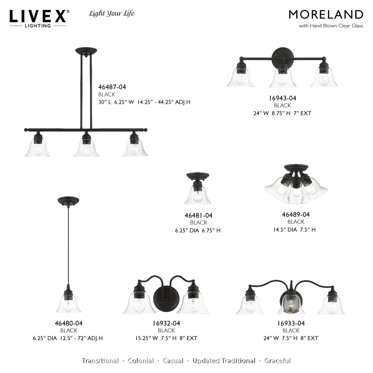 Livex Lighting 16932-04 Moreland 2 Light Vanity Sconce, Black