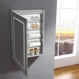 Fresca FMC022436-L Fresca Spazio 24" Wide x 36" Tall Bathroom Medicine Cabinet w/ LED Lighting & Defogger