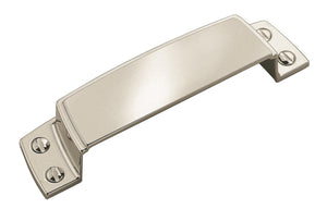 Amerock Cabinet Cup Pull Polished Nickel 3-1/2 inch (89 mm) Center to Center Highland Ridge 1 Pack Drawer Pull Drawer Handle Cabinet Hardware
