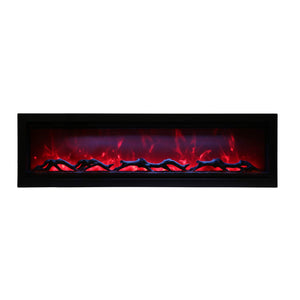 Amantii SYM-60 Symmetry Smart Electric  60" Indoor / Outdoor WiFi Enabled Built In Fireplace, Featuring a MultiFunction Remote Control , Multi Speed Flame Motor and a 10 piece Birch Log Set