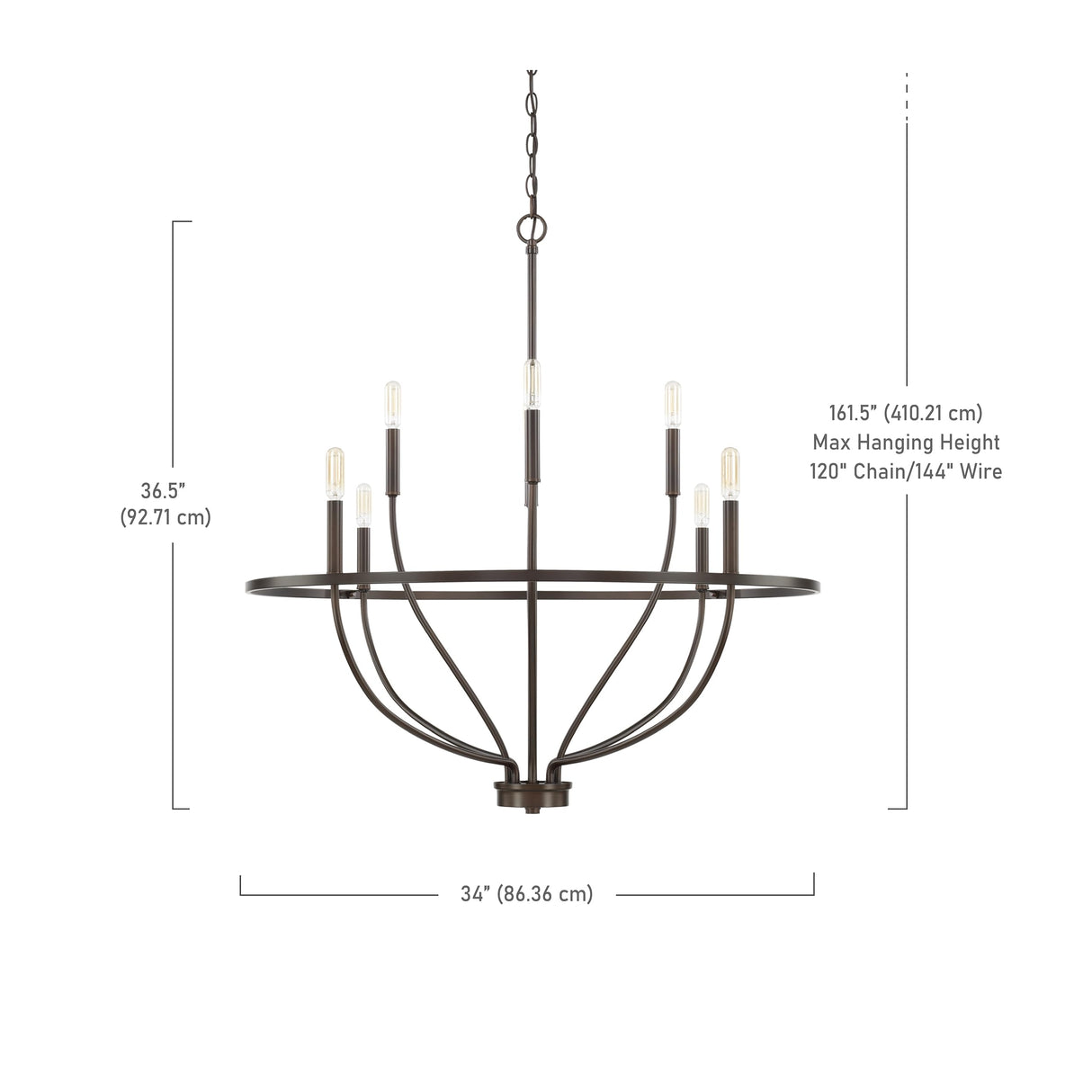 Capital Lighting 428581BZ Greyson 8 Light Chandelier Bronze