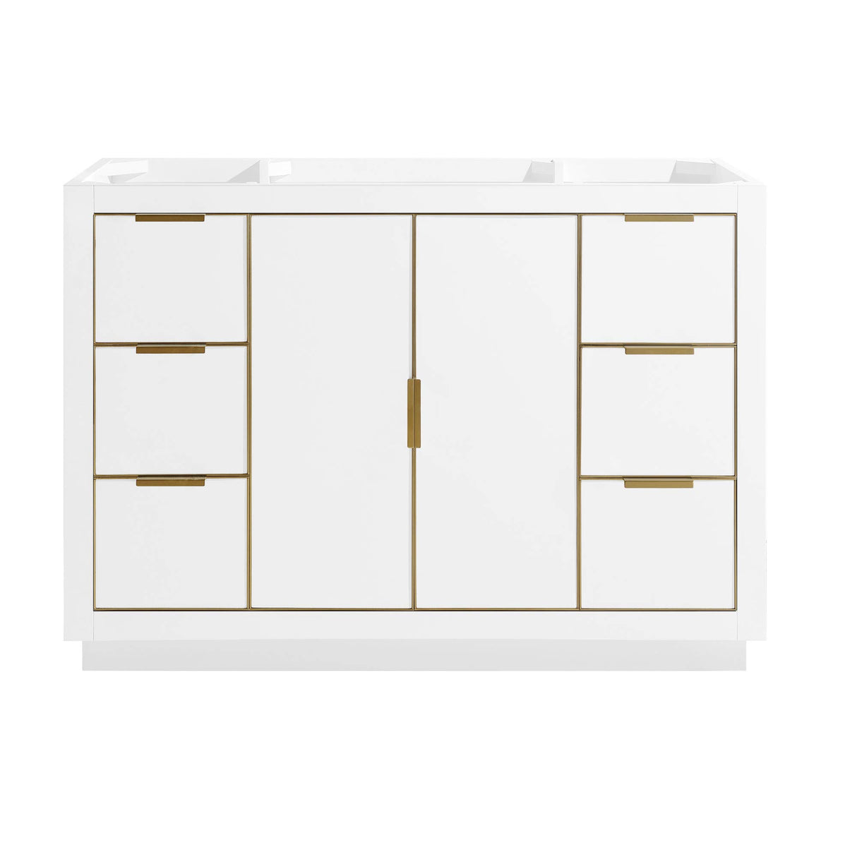 Avanity Austen 48 in. Vanity Only in White with Gold Trim