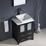 Fresca FVN6224ES-VSL Fresca Torino 24" Espresso Modern Bathroom Vanity w/ Vessel Sink