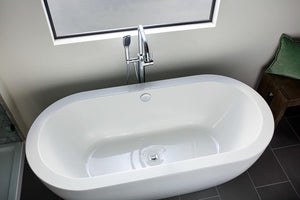 Miseno MTF194 Floor Mounted Tub Filler with Integrated Valve and Diverter - Includes Hand Shower - Flat Black