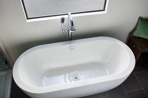 Miseno MTF194 Floor Mounted Tub Filler with Integrated Valve and Diverter - Includes Hand Shower - Flat Black