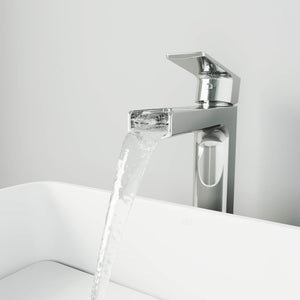 VIGO Amada 10.375 inch H Single Hole Single Handle Bathroom Faucet in Chrome - Vessel Sink Faucet VG03026CH