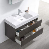 Fresca FVN8342WH Fresca Valencia 40" Glossy White Wall Hung Modern Bathroom Vanity w/ Medicine Cabinet