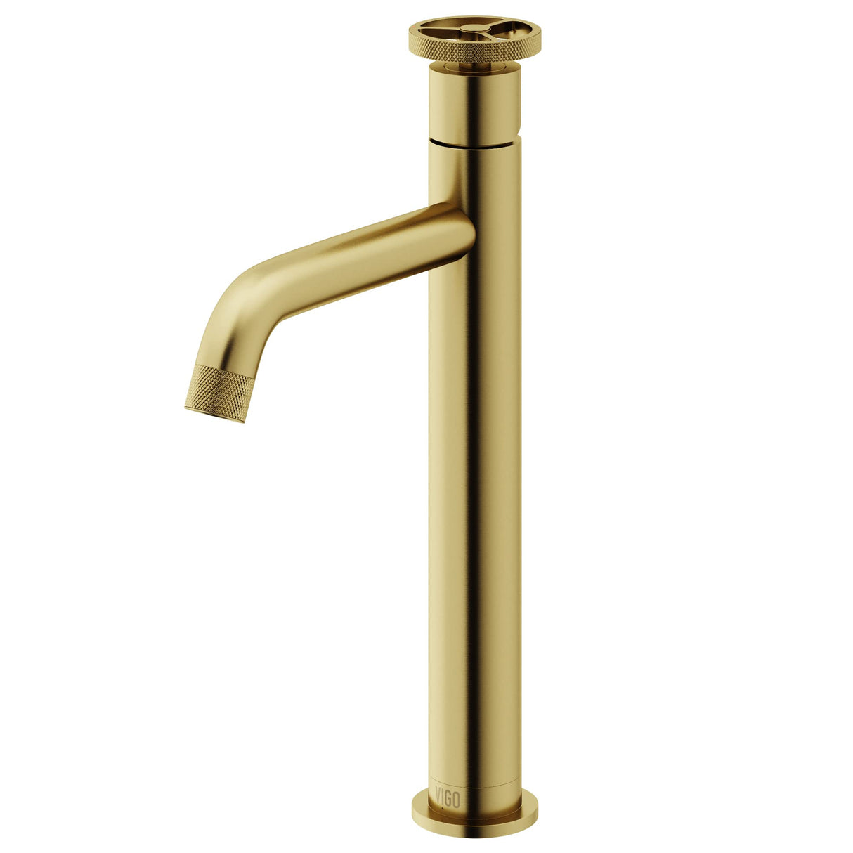 VIGO Cass 12 inch H Single Hole Single Handle Bathroom Faucet in Matte Brushed Gold - Vessel Sink Faucet VG03030MG