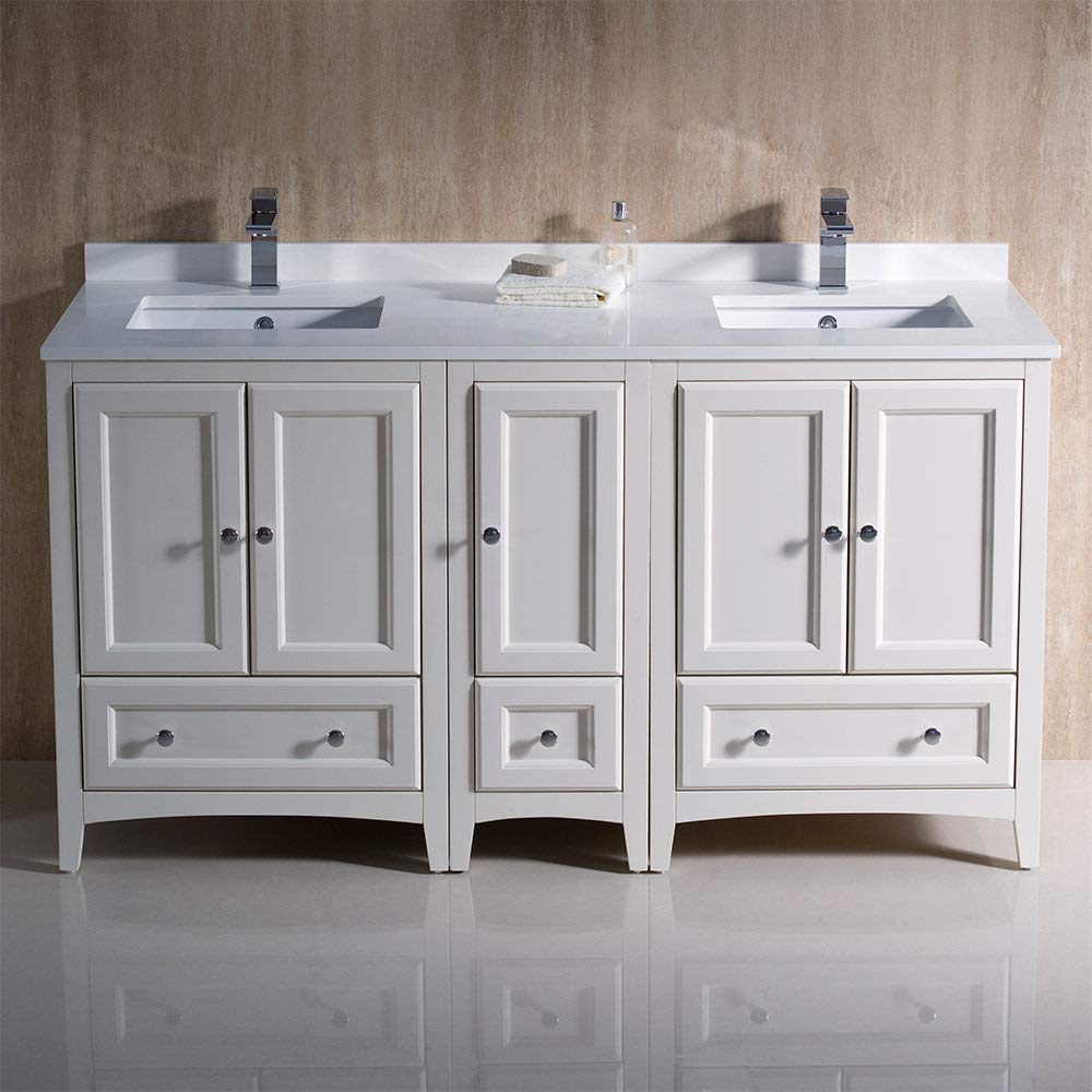 Fresca FCB20-241224AW-CWH-U Double Sink Cabinets with Sinks