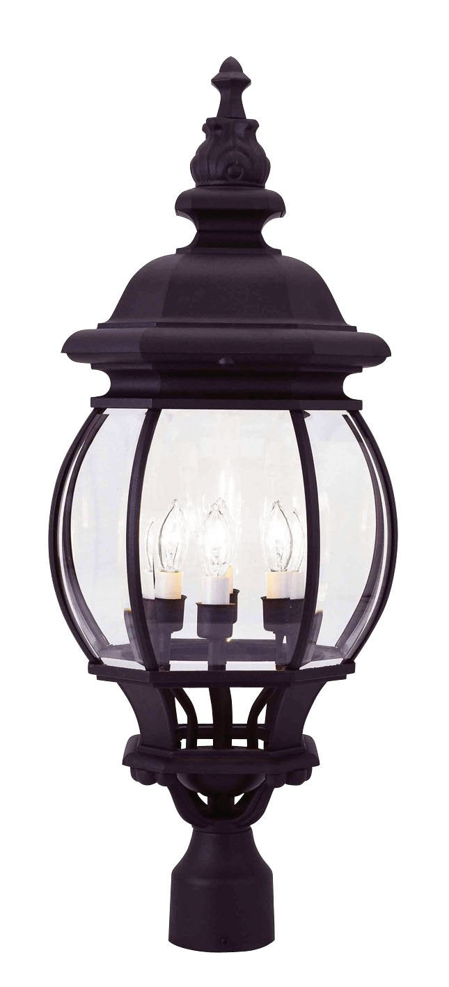 Livex Lighting 7703-14 Outdoor Post Top Lantern, Black, 11.5 x 11.5 x 26.5