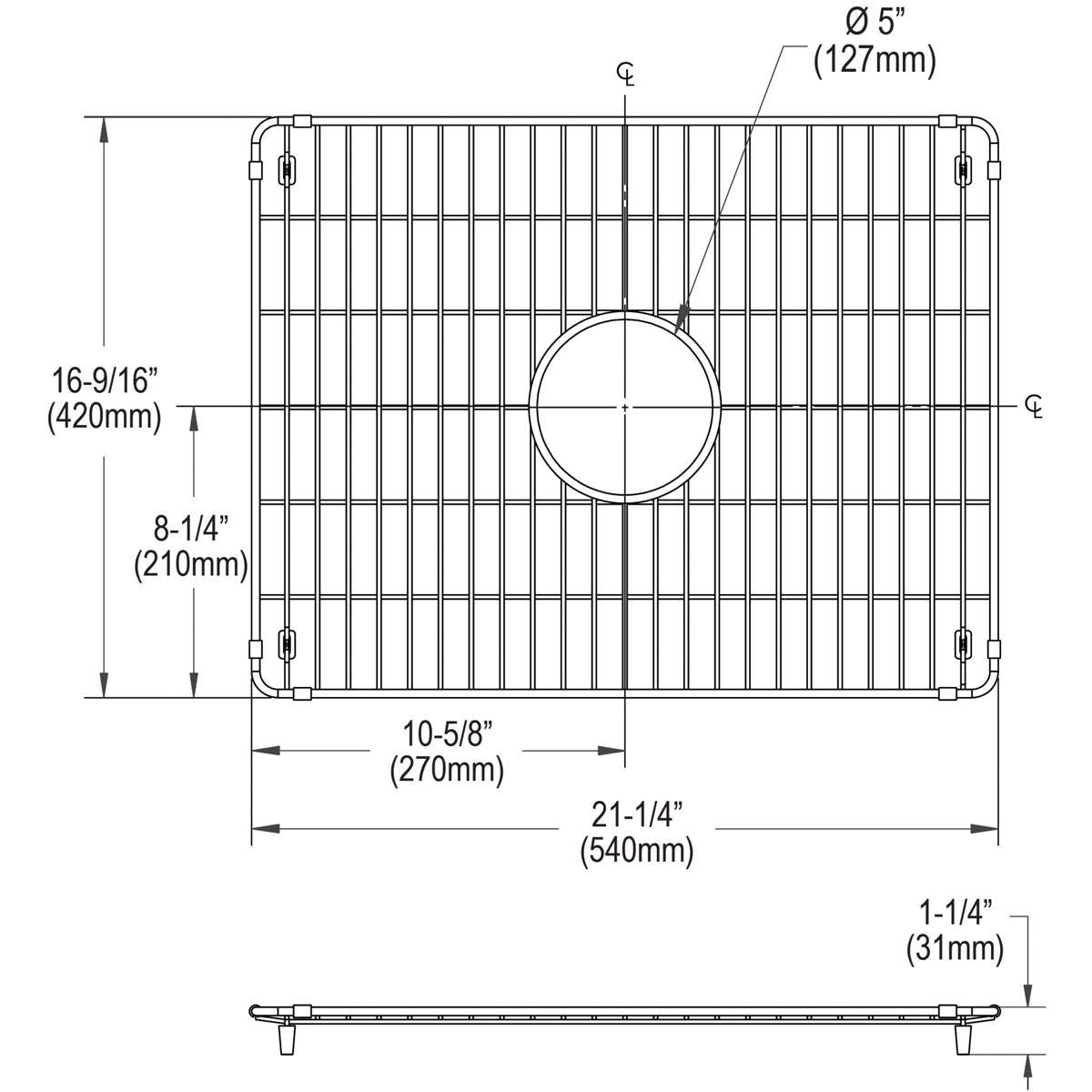 Elkay LKBG2217SS Stainless Steel Bottom Grid