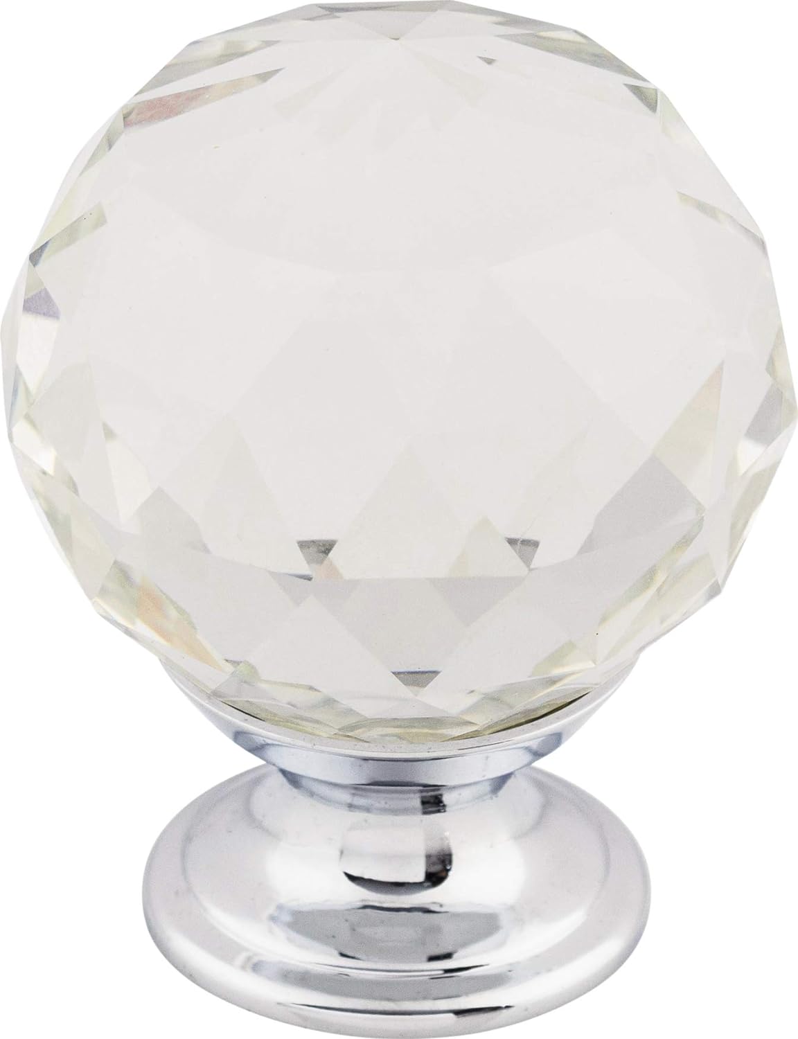 Top Knobs TK126PC Crystal Collection 1-3/8" Clear Crystal Knob w/ Polished Chrome Base