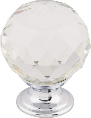 Top Knobs TK126PC Crystal Collection 1-3/8" Clear Crystal Knob w/ Polished Chrome Base