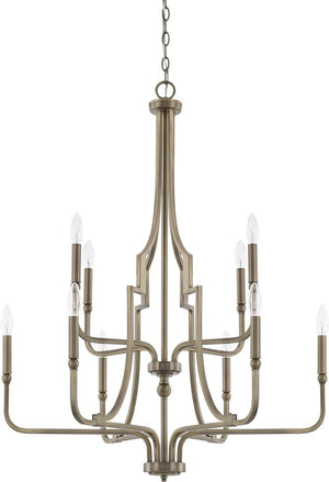 Capital Lighting 419391AD Dawson 10 Light Chandelier Aged Brass