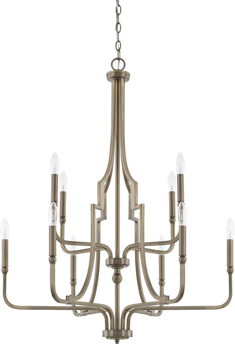 Capital Lighting 419391AD Dawson 10 Light Chandelier Aged Brass