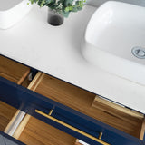 Fresca FVN6160RBL-VSL-D Fresca Lucera 60" Royal Blue Wall Hung Double Vessel Sink Modern Bathroom Vanity w/ Medicine Cabinets