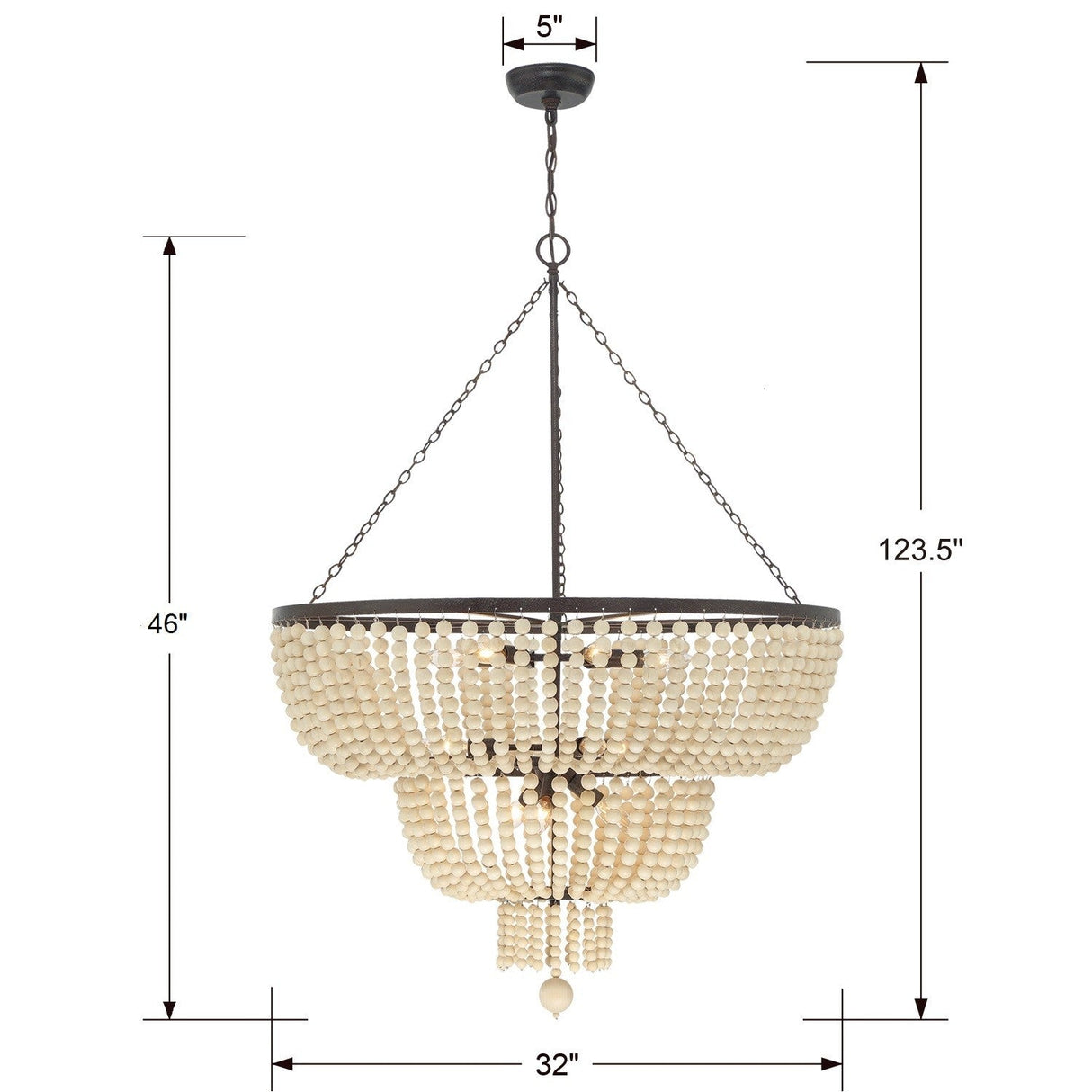 Rylee 12 Light Antique Gold Chandelier 612-GA