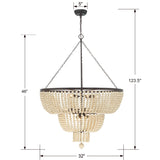 Rylee 12 Light Antique Gold Chandelier 612-GA