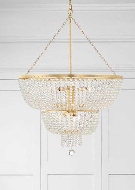 Rylee 12 Light Antique Gold Chandelier 612-GA