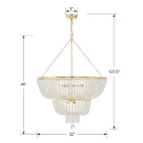 Rylee 12 Light Antique Gold Chandelier 612-GA