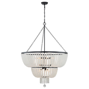 Rylee 12 Light Matte Black Chandelier 612-MK