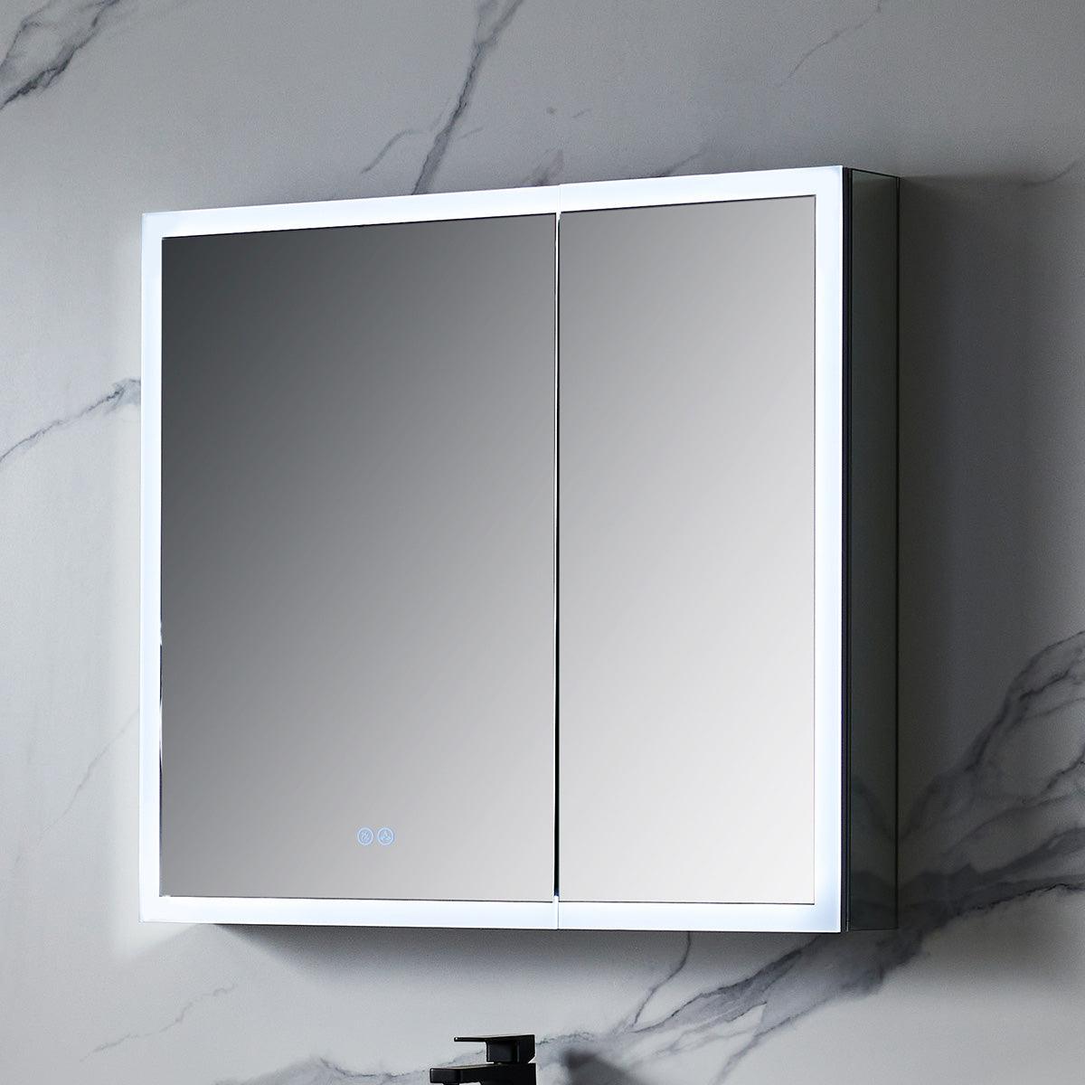 Capella LED Medicine Cabinet – Modern Vanity Mirror with Built-in Defogger and Touch Controls