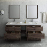 Fresca FVN31-301230ACA-FS Fresca Formosa 72" Floor Standing Double Sink Modern Bathroom Vanity w/ Open Bottom & Mirrors