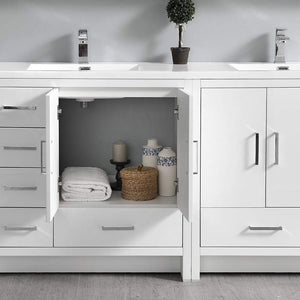 Fresca FVN9472WH Fresca Imperia 72" Glossy White Free Standing Double Sink Modern Bathroom Vanity w/ Medicine Cabinet