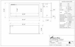 Amantii SYM-42-XT Symmetry Xtra Tall Smart Electric  42" Indoor / Outdoor WiFi Enabled Fireplace, Featuring a MultiFunction Remote Control , Multi Speed Flame Motor, and a Selection of Media Options