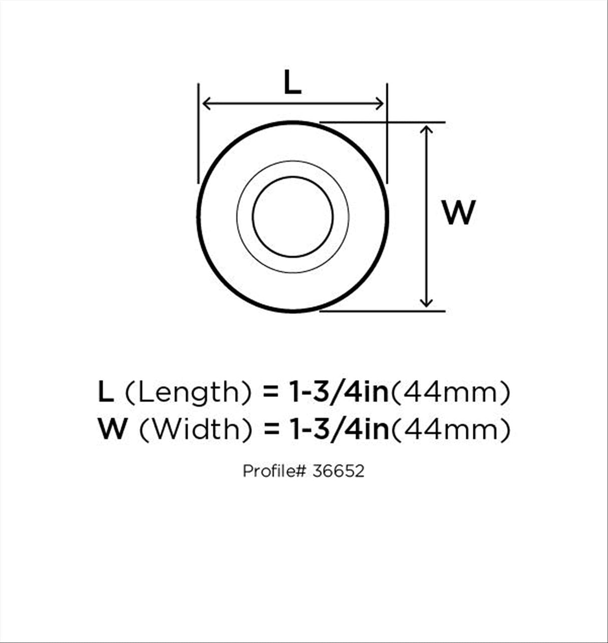 Amerock Cabinet Knob Clear/Gunmetal 1-3/4 inch (44 mm) Diameter Glacio 1 Pack Drawer Knob Cabinet Hardware