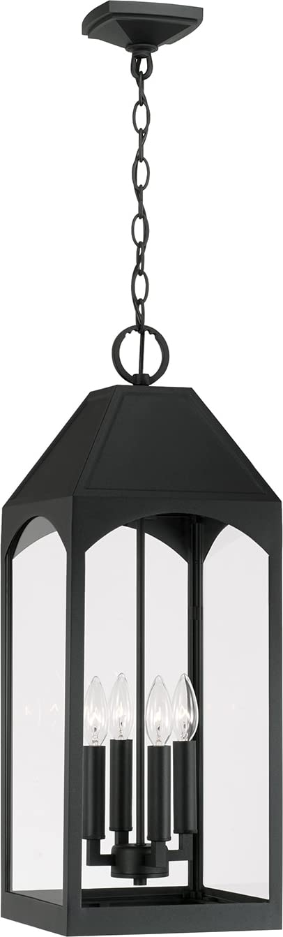 Capital Lighting 946342BK Burton 4 Light Outdoor Hanging Lantern Black