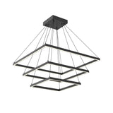 Kuzco CH88332-BK PIAZZA 3 LAYER 32" CHANDELIER BK TEXTURED DOWN ONLY 930 TRIAC 120 154W