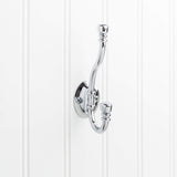 Elements YD50-518PC 5-3/16" Polished Chrome Ringed Contemporary Double Prong Wall Mounted Hook