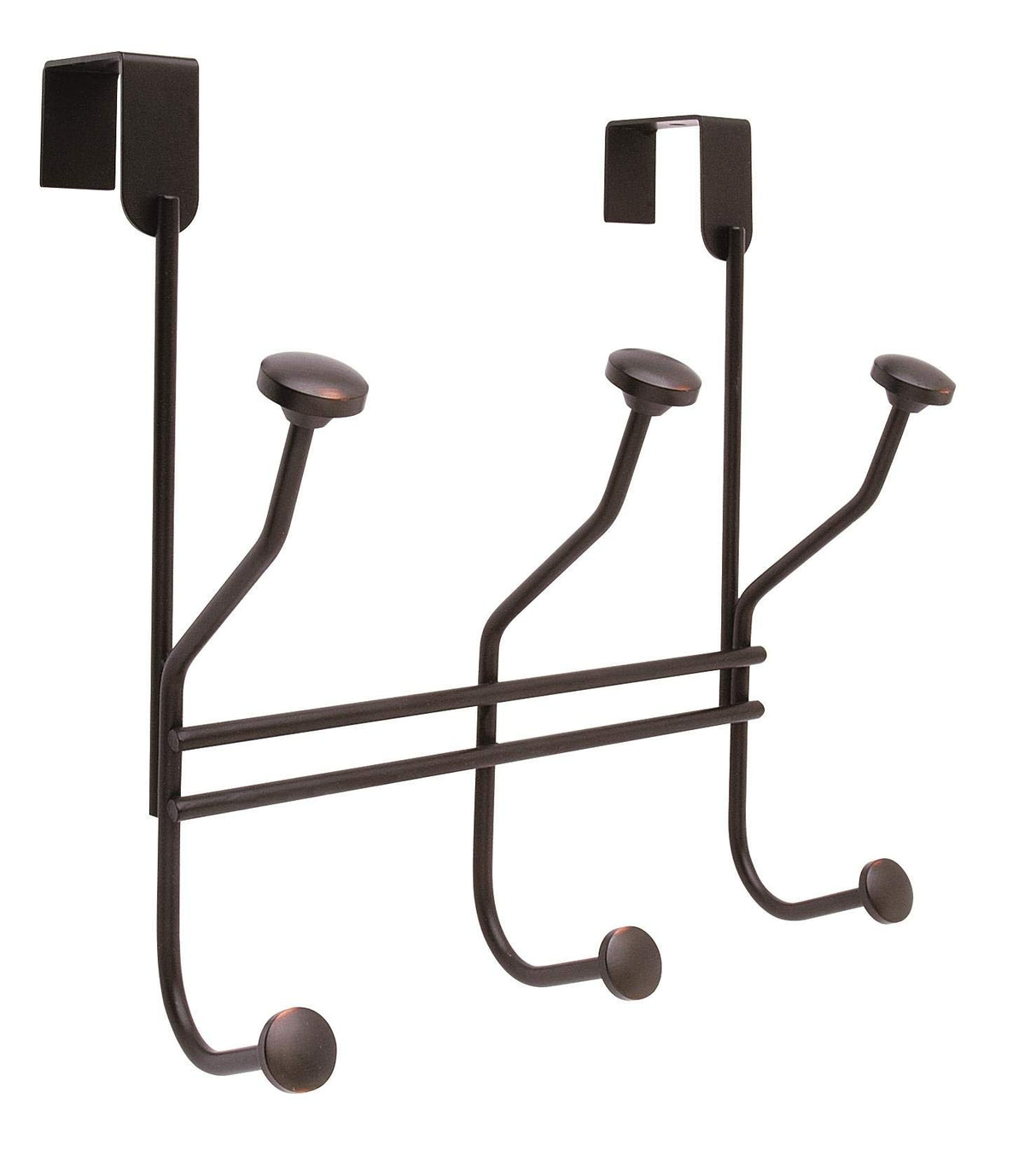 Amerock Over-The-Door Hook Rack 3 Double Prong Hooks Oil Rubbed Bronze 9-3/4 inch (248 mm) Length